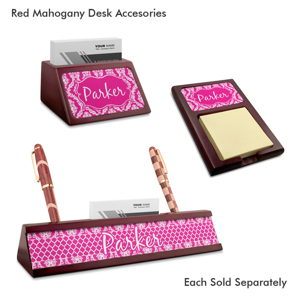 Moroccan & Damask Mahogany Desk Accessories