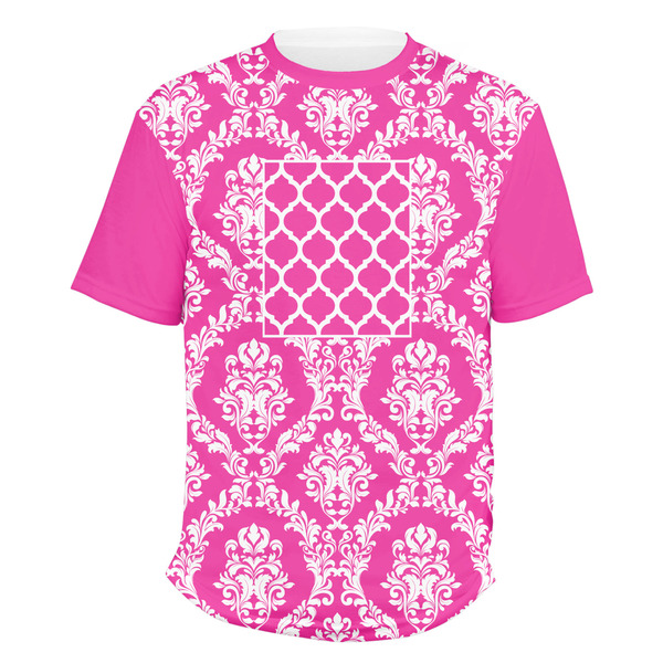 Custom Moroccan & Damask Men's Crew T-Shirt - X Large