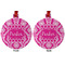 Moroccan & Damask Metal Ball Ornament - Front and Back