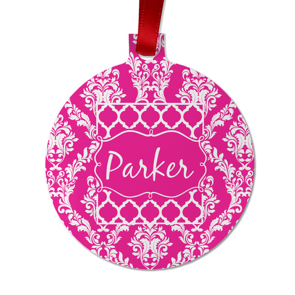 Moroccan & Damask Metal Ball Ornament - Front