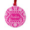 Moroccan & Damask Metal Ball Ornament - Front