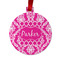 Moroccan & Damask Metal Ball Ornament - Double Sided w/ Name or Text