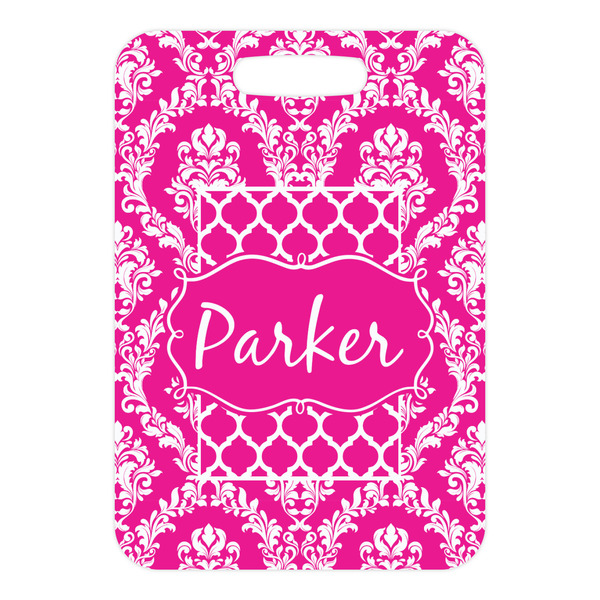 Moroccan & Damask Metal Luggage Tag - Front Without Strap