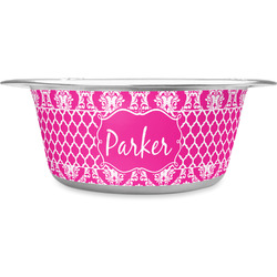 Moroccan & Damask Stainless Steel Dog Bowl (Personalized)