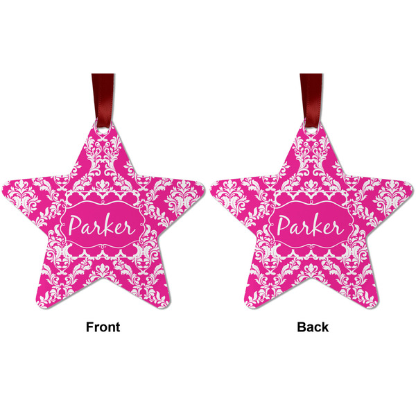 Moroccan & Damask Metal Star Ornament - Front and Back