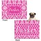 Moroccan & Damask Microfleece Dog Blanket - Regular - Front & Back