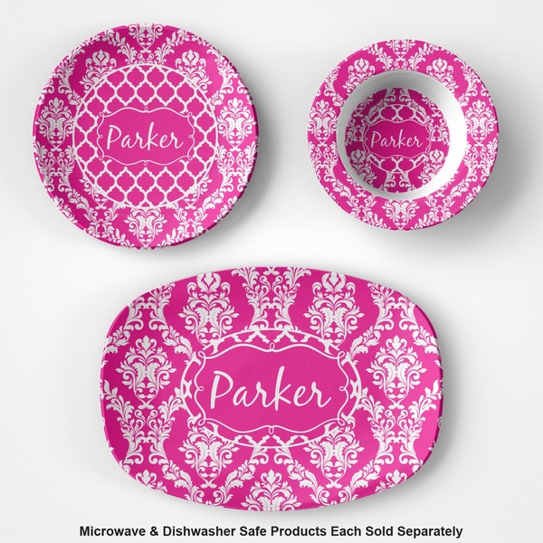 Moroccan & Damask Microwave & Dishwasher Safe CP Plastic Dishware - Group