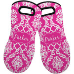 Moroccan & Damask Neoprene Oven Mitts - Set of 2 w/ Name or Text