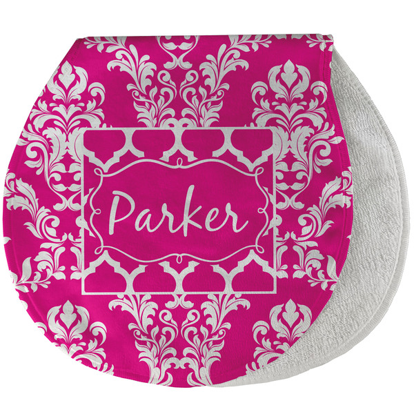 Custom Moroccan & Damask Burp Pad - Velour w/ Name or Text