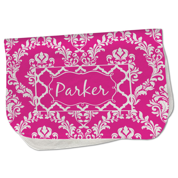 Custom Moroccan & Damask Burp Cloth - Fleece w/ Name or Text