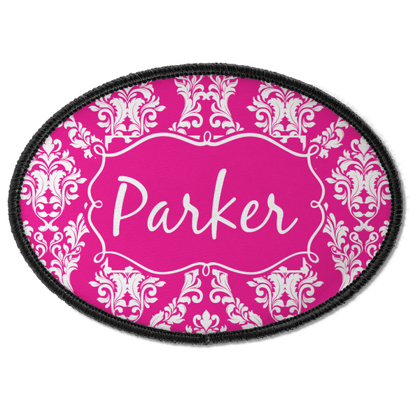 Custom Moroccan & Damask Iron On Oval Patch w/ Name or Text