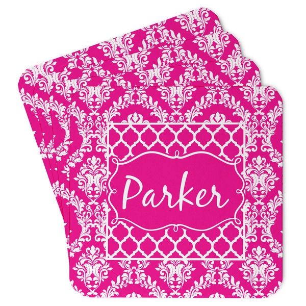 Custom Moroccan & Damask Paper Coasters w/ Name or Text
