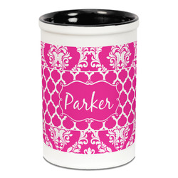Moroccan & Damask Ceramic Pencil Holders - Black