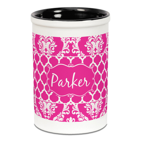 Moroccan & Damask Pencil Holder - Black