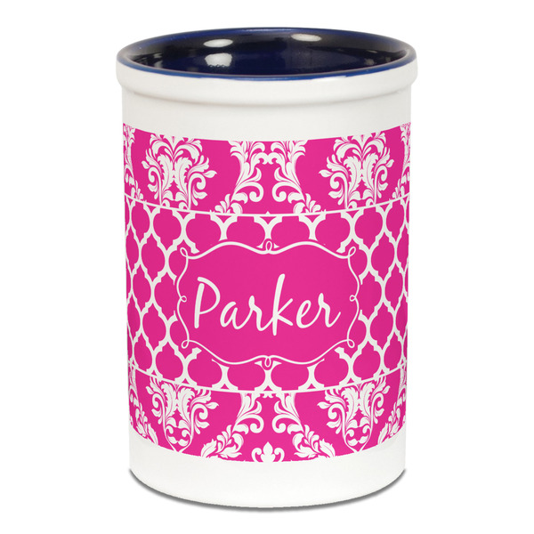 Moroccan & Damask Pencil Holder - Blue