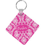 Moroccan & Damask Diamond Plastic Keychain w/ Name or Text