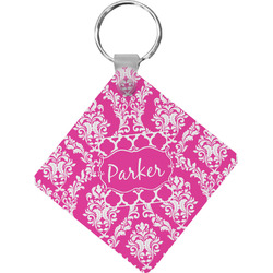 Moroccan & Damask Diamond Plastic Keychain w/ Name or Text