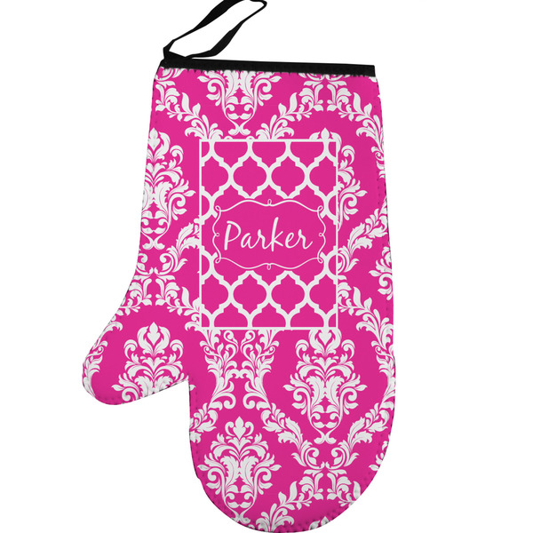 Custom Moroccan & Damask Left Oven Mitt (Personalized)