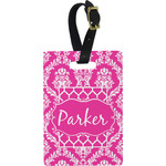 Moroccan & Damask Plastic Luggage Tag - Rectangular w/ Name or Text
