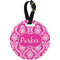 Moroccan & Damask Personalized Round Luggage Tag