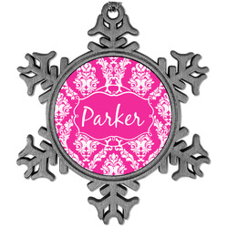 Moroccan & Damask Vintage Snowflake Ornament (Personalized)