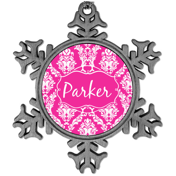 Custom Moroccan & Damask Vintage Snowflake Ornament (Personalized)