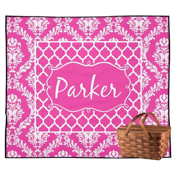 Custom Moroccan & Damask Outdoor Picnic Blanket (Personalized)