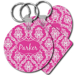 Moroccan & Damask Plastic Keychain (Personalized)
