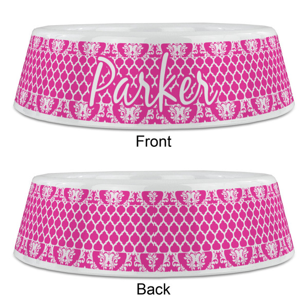 Moroccan & Damask Plastic Pet Bowls - Large - APPROVAL