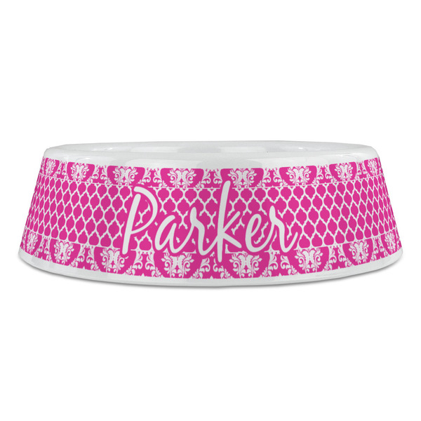 Moroccan & Damask Plastic Pet Bowls - Large - FRONT