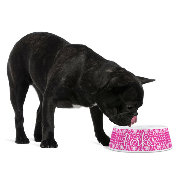 Moroccan & Damask Plastic Pet Bowls - Medium - LIFESTYLE
