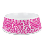 Moroccan & Damask Plastic Dog Bowl - Medium (Personalized)