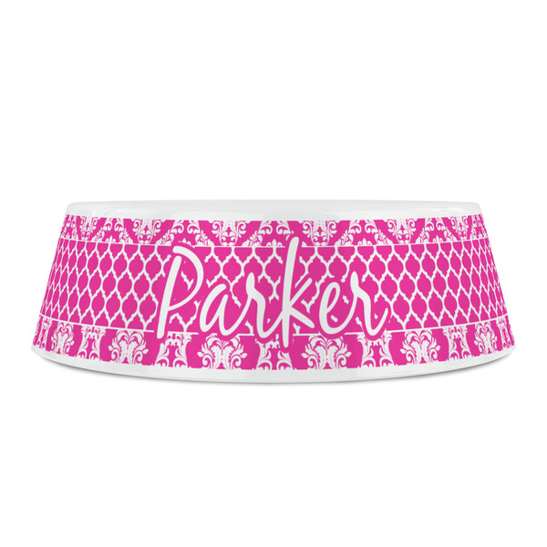 Moroccan & Damask Plastic Pet Bowls - Small - FRONT