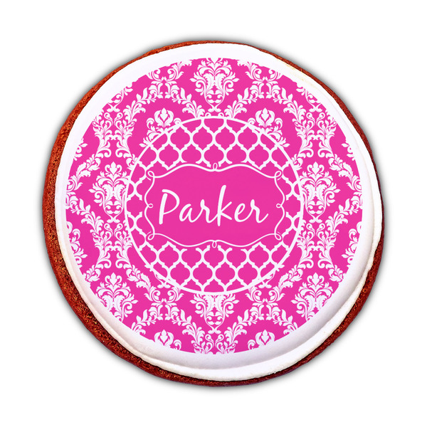 Moroccan & Damask Printed Icing Circle - Medium - On Cookie