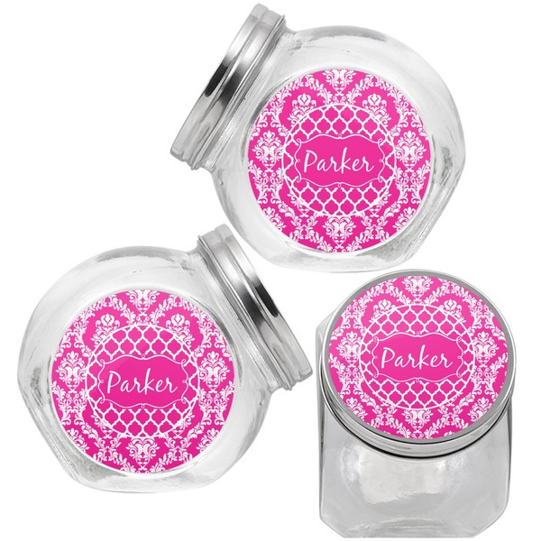 Moroccan & Damask Puppy Treat Jar - Top Left Right