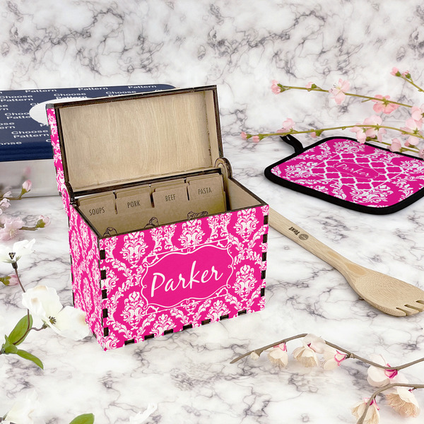 Moroccan & Damask Recipe Box - Full Color - In Context