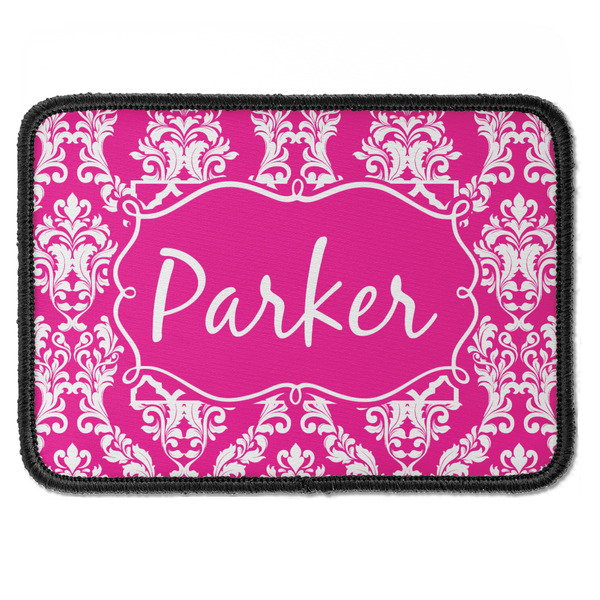Custom Moroccan & Damask Iron On Rectangle Patch w/ Name or Text