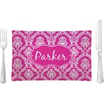Moroccan & Damask Glass Rectangular Lunch / Dinner Plate (Personalized)