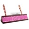 Moroccan & Damask Red Mahogany Nameplates with Business Card Holder - Angle