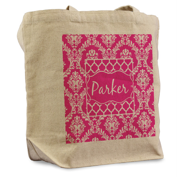 Custom Moroccan & Damask Reusable Cotton Grocery Bag (Personalized)