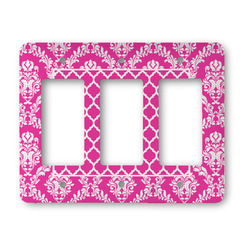 Moroccan & Damask Rocker Style Light Switch Cover - Three Switch