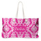 Moroccan & Damask Large Rope Tote Bag - Front View