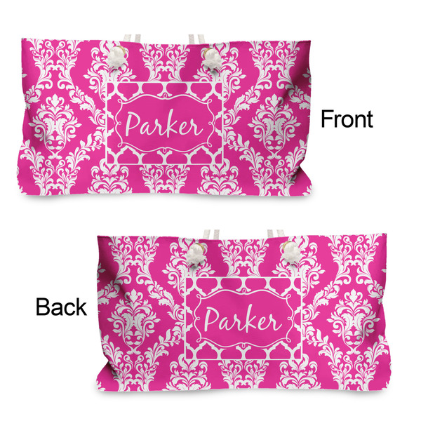 Moroccan & Damask Large Rope Tote - From & Back View