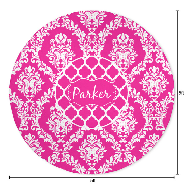 Moroccan & Damask Round Area Rug - Size