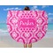 Moroccan & Damask Round Beach Towel - In Use