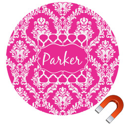 Moroccan & Damask Round Car Magnet - 10" (Personalized)