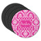 Moroccan & Damask Round Rubber Backed Coasters - Set of 4 (Personalized)
