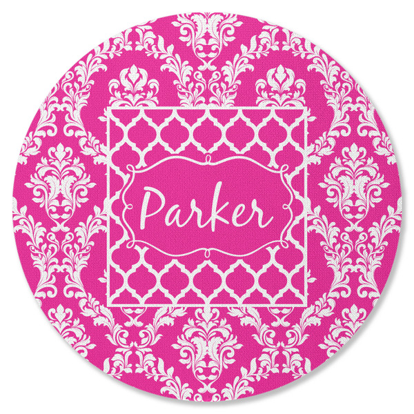 Moroccan & Damask Round Coaster Rubber Back - Single