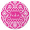 Moroccan & Damask Round Rubber Backed Coaster (Personalized)