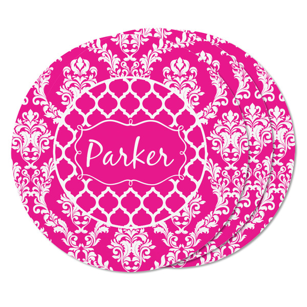 Moroccan & Damask Round Fridge Magnet - THREE